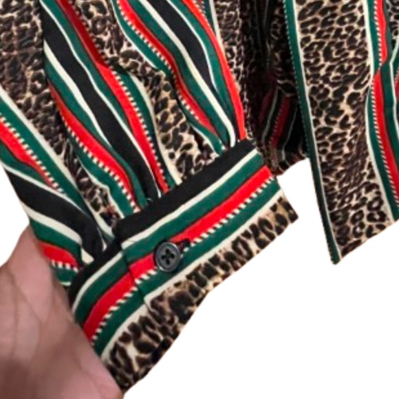 Truth NYC Red Multi Ruffle w/ Neck Tie Detail Business Office Casual Shirt Sz-M - Picture 6 of 7